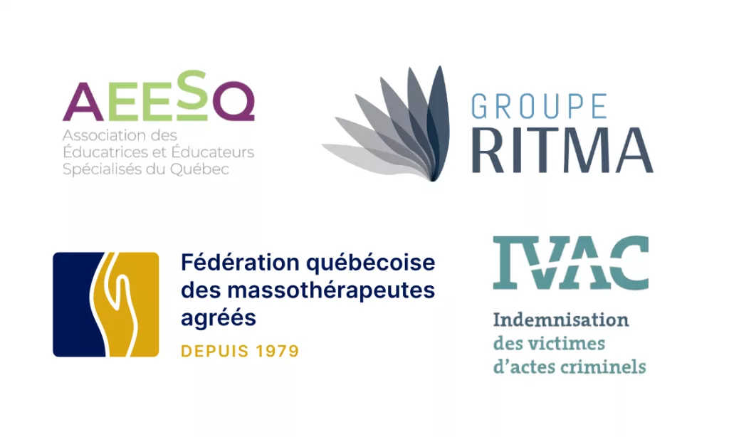 images représentant les logos des associations où Eve Lemay est membre et reconnue